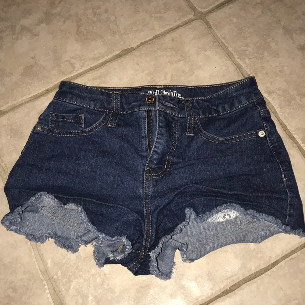 dark blue jean shorts